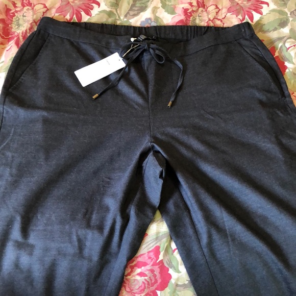 EILEEN FISHER Size XL Stretch Wool Pullon Charcoal Gray Elastic Tie $238 NEW - Picture 7 of 14